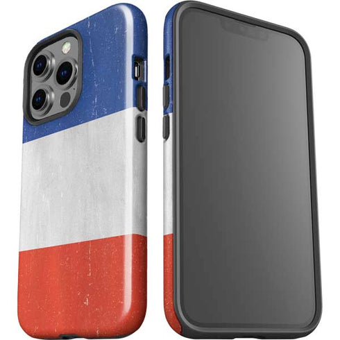 French Flag Distressed iPhone 13 Pro Impact Case